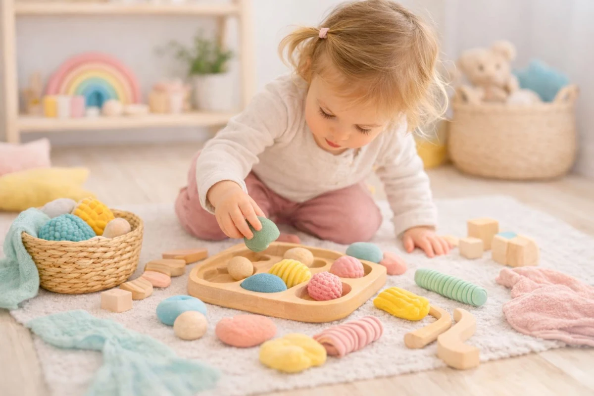 Senzorické aktivity dítěte doma – hra s kameny a texturovanými pomůckami