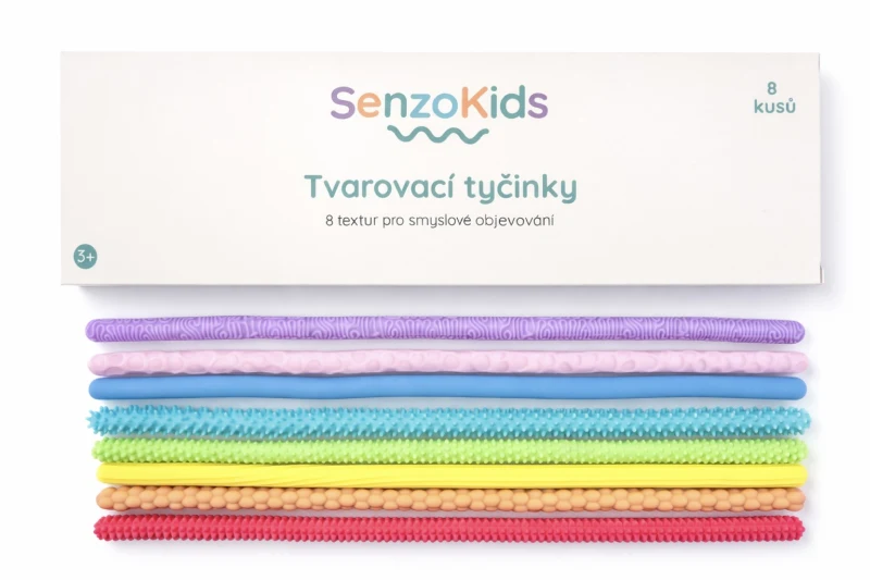 Barevné senzorická tvarové tyčinky Senzokids celé balení